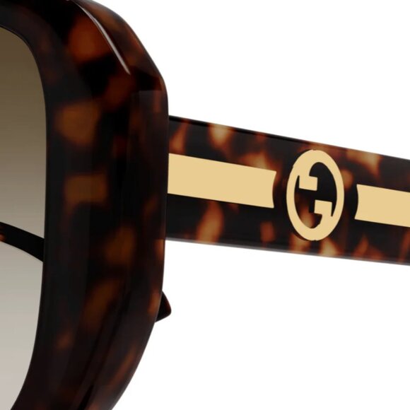 Gucci | Women's Sunglasses GG1557SK-002 | Tortoise Shell | Luxury - Picture 3 of 8